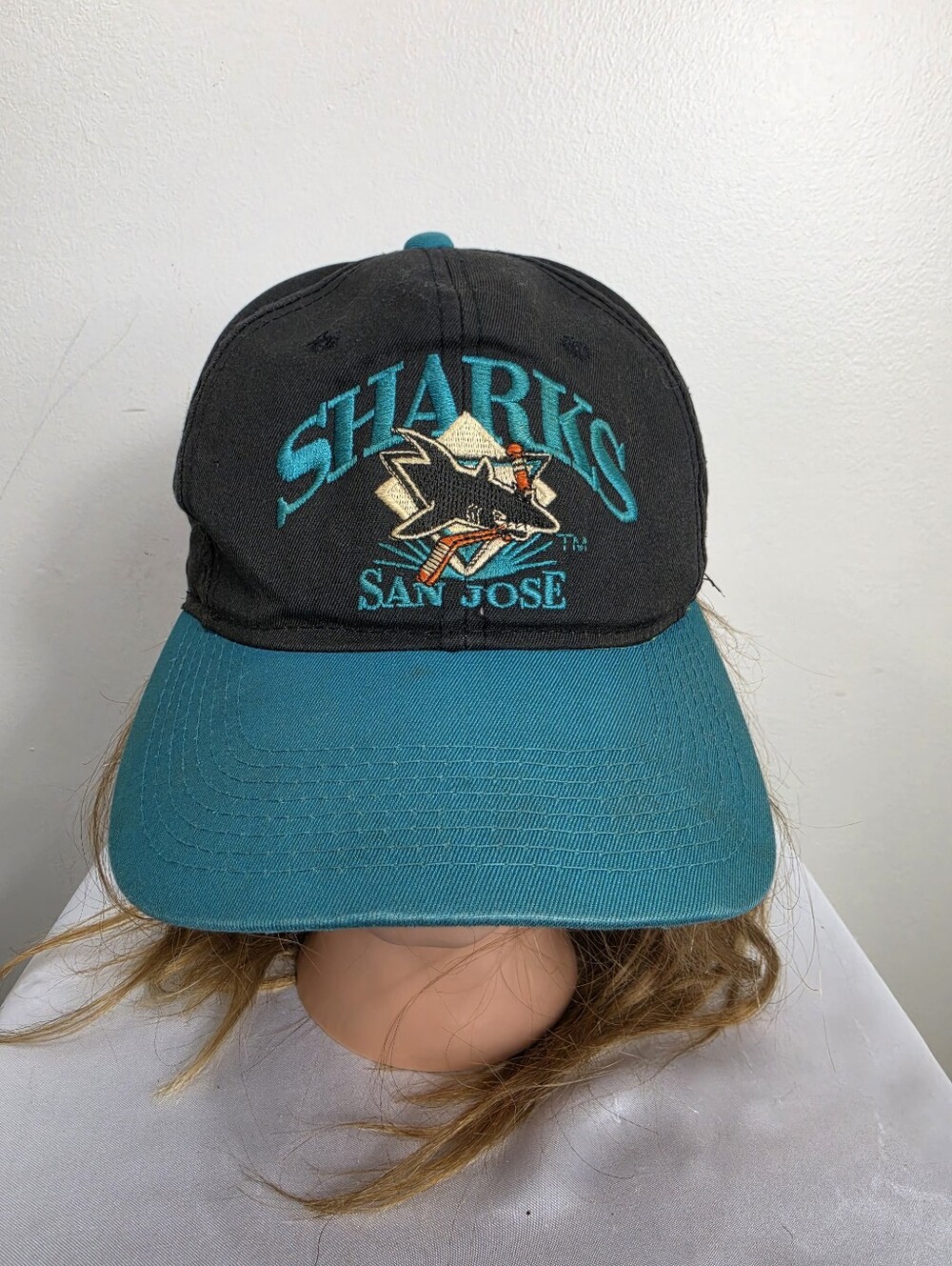 San Jose Sharks Black and Teal Baseball Cap